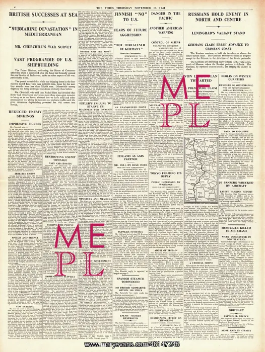 : 1941 The Times German Army advance held on Eastern Front : 1941 The Times German Army advance held on Eastern Front