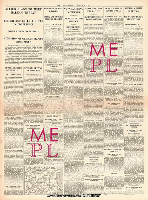 : 1941 The Times German troops march into Bulgaria : 1941 The Times German troops march into Bulgaria