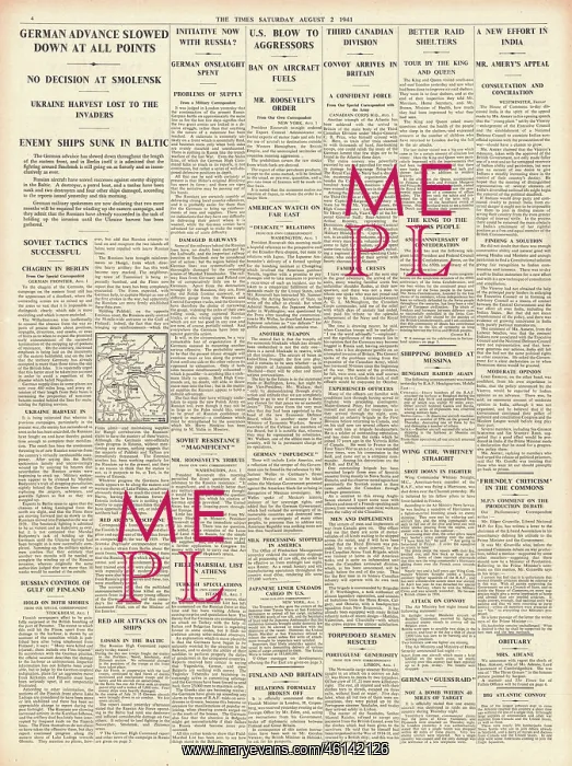 : 1941 The Times Russian Counter Attack along Eastern Front : 1941 The Times Russian Counter Attack along Eastern Front