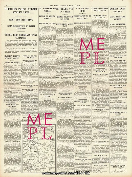 : 1941 The Times Stalin appoints three new Commanders : 1941 The Times Stalin appoints three new Commanders