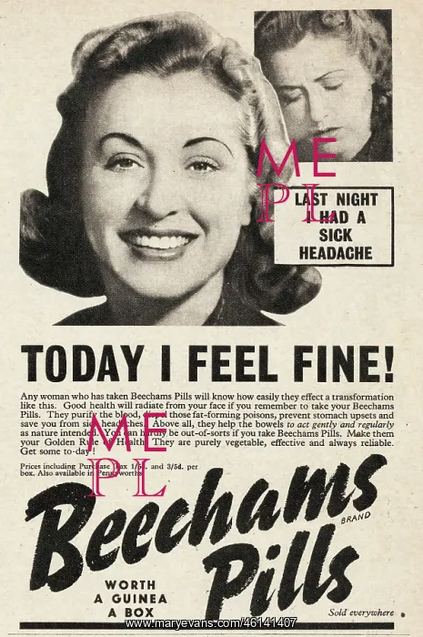 : 1941 UK Magazine Beechams Advert : 1941 UK Magazine Beechams Advert