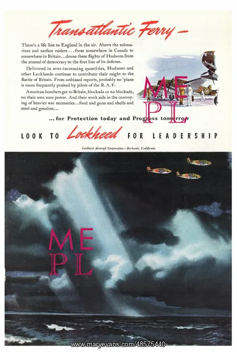: 1941 UK Magazine Lockheed Aircraft Ad : 1941 UK Magazine Lockheed Aircraft Ad