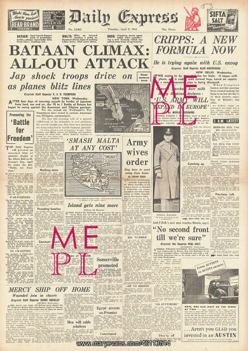 : 1942 Daily Express Battle for Bataan : 1942 Daily Express Battle for Bataan