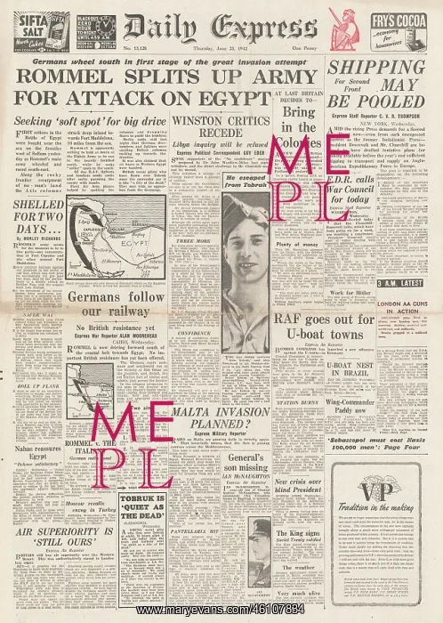 : 1942 Daily Express Battle on Egyptian Frontier : 1942 Daily Express Battle on Egyptian Frontier