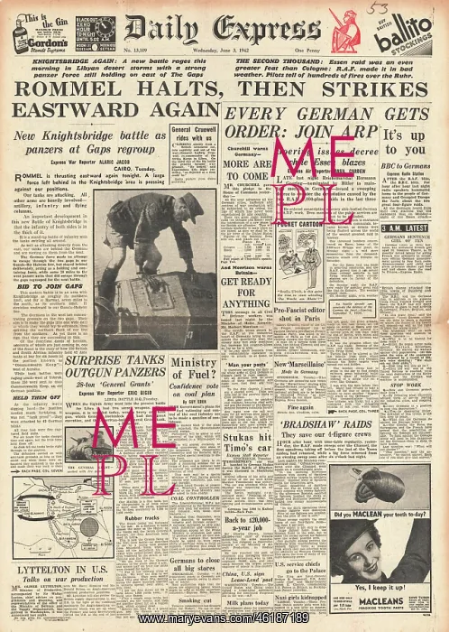 : 1942 Daily Express Battle for Libya and Tobruk : 1942 Daily Express Battle for Libya and Tobruk