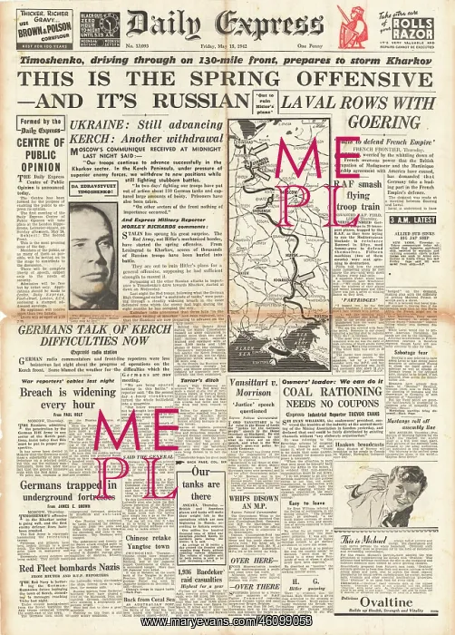  : 1942 Daily Express Russian Offensive on Kharkov