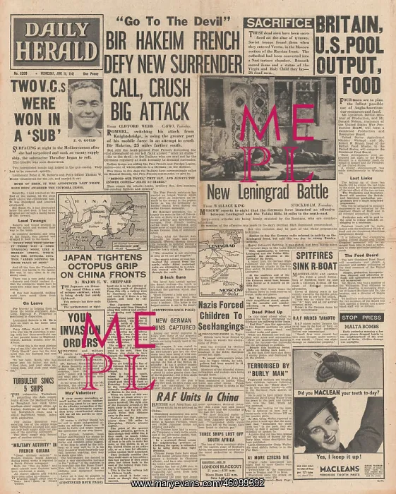: 1942 Daily Herald Battle for Libya : 1942 Daily Herald Battle for Libya