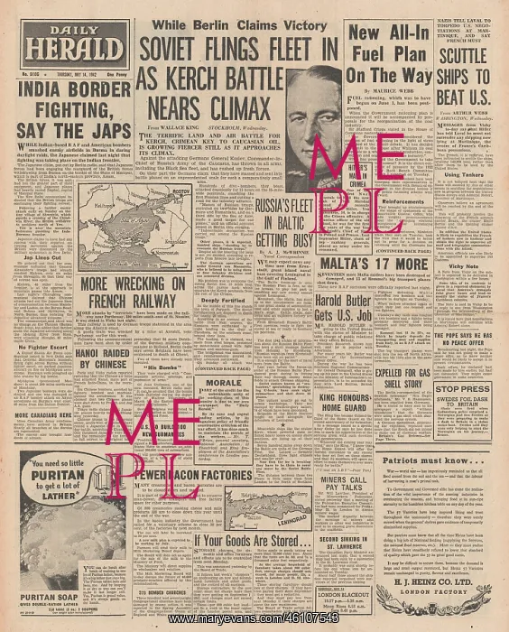 : 1942 Daily Herald Soviet Navy join Battle for Kerch : 1942 Daily Herald Soviet Navy join Battle for Kerch