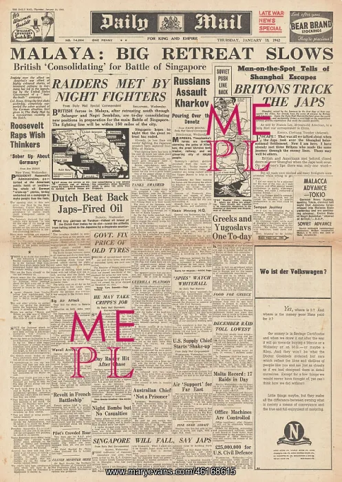 : 1942 Daily Mail Battle for Malaya : 1942 Daily Mail Battle for Malaya