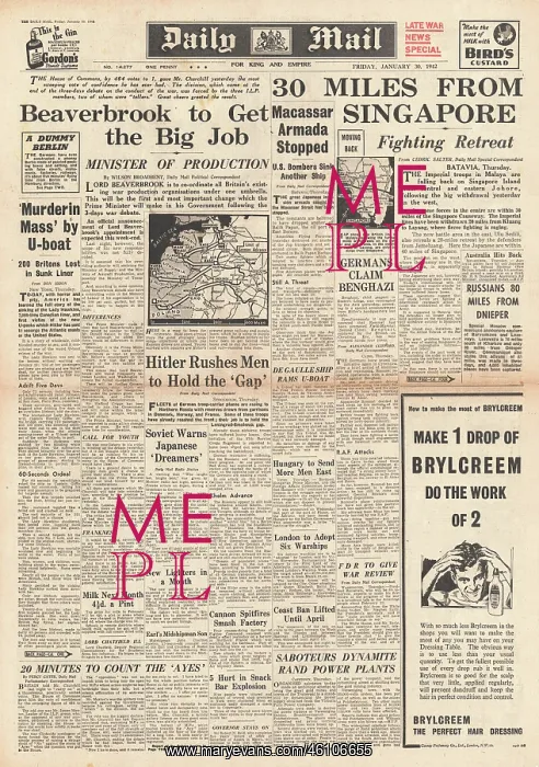  : 1942 Daily Mail Battle for Singapore