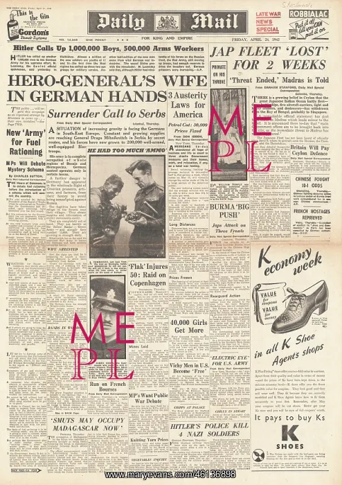 : 1942 Daily Mail Conflict in the Balkans : 1942 Daily Mail Conflict in the Balkans