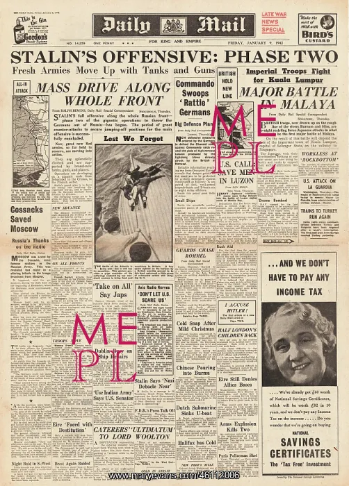: 1942 Daily Mail Russian Army advance : 1942 Daily Mail Russian Army advance