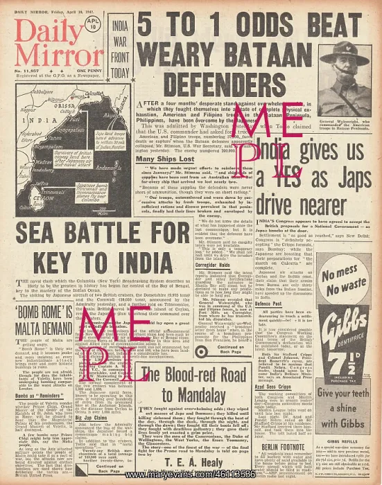 : 1942 Daily Mirror Battle on Bataan Peninsula : 1942 Daily Mirror Battle on Bataan Peninsula