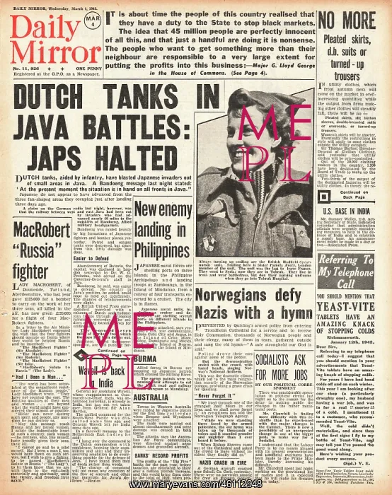 : 1942 Daily Mirror Battle for Java : 1942 Daily Mirror Battle for Java