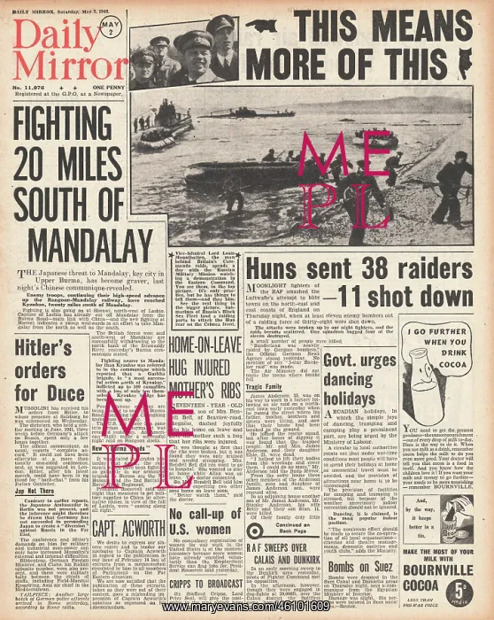 : 1942 Daily Mirror Battle for Mandalay : 1942 Daily Mirror Battle for Mandalay