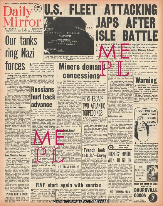 : 1942 Daily Mirror Battle of Midway : 1942 Daily Mirror Battle of Midway