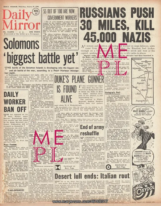 : 1942 Daily Mirror Russian Army launch big offensive : 1942 Daily Mirror Russian Army launch big offensive