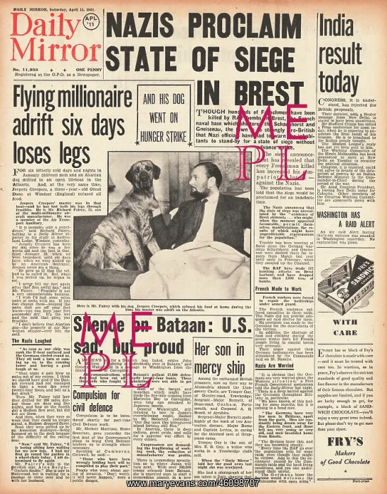 : 1942 Daily Mirror Unrest in German Occupied Brest : 1942 Daily Mirror Unrest in German Occupied Brest