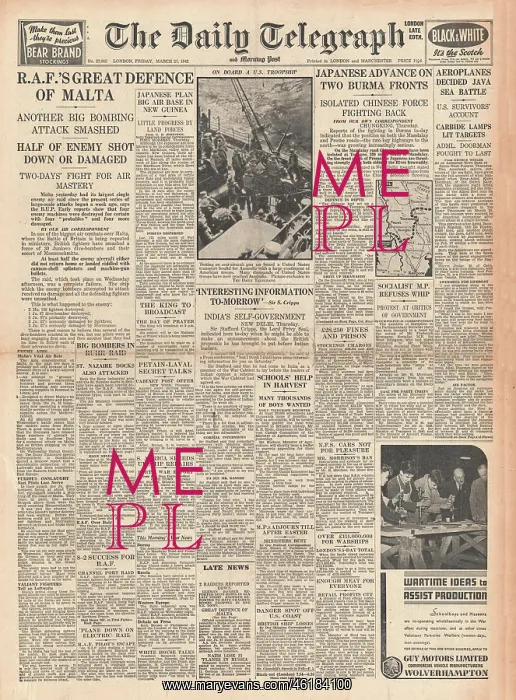 : 1942 Daily Telegraph Battle for Burma : 1942 Daily Telegraph Battle for Burma