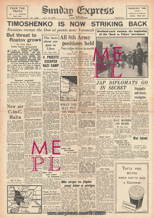 : 1942 Sunday Express Battle for Egypt : 1942 Sunday Express Battle for Egypt