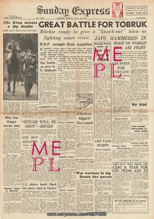 : 1942 Sunday Express Battle for Tobruk : 1942 Sunday Express Battle for Tobruk