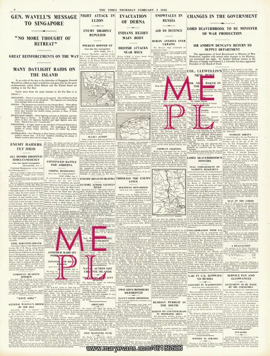 : 1942 The Times Cabinet re-shuffle : 1942 The Times Cabinet re-shuffle