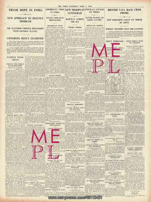  : 1942 The Times Diplomatic Talks in India