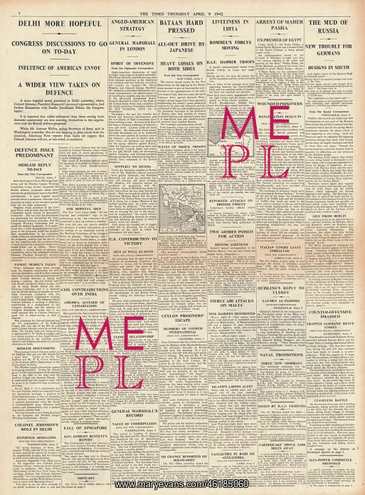 : 1942 The Times Diplomatic Talks in India : 1942 The Times Diplomatic Talks in India