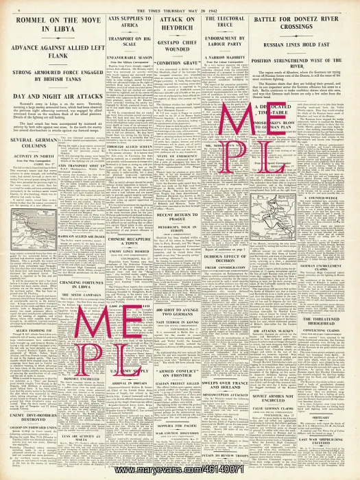  : 1942 The Times Rommel launches major offensive in Libya