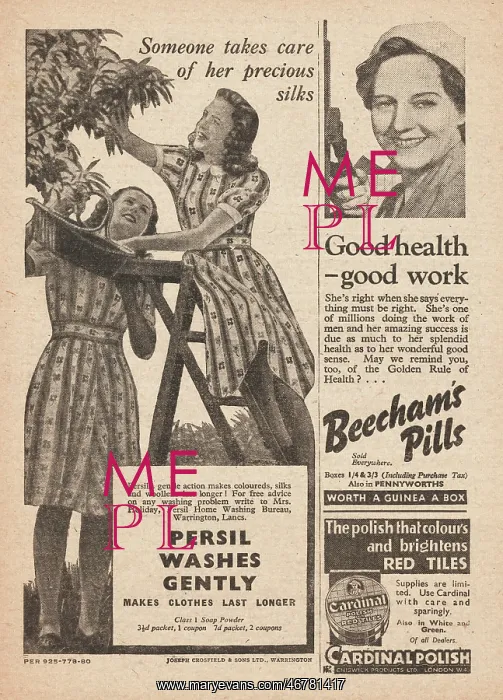 : 1942 UK Magazine Persil Advert : 1942 UK Magazine Persil Advert