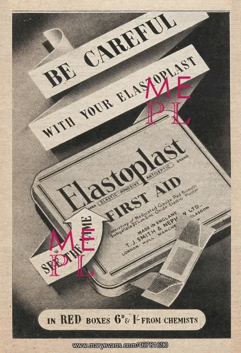 : 1943 UK Magazine Elastoplast Plasters Ad : 1943 UK Magazine Elastoplast Plasters Ad
