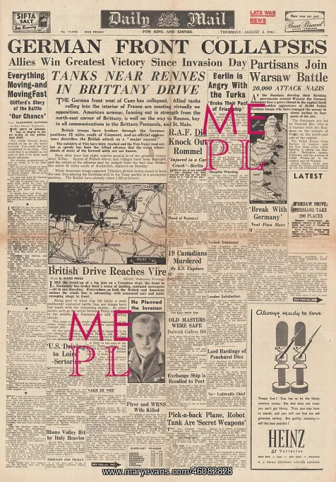 : 1944 Daily Mail Battle for Normandy : 1944 Daily Mail Battle for Normandy