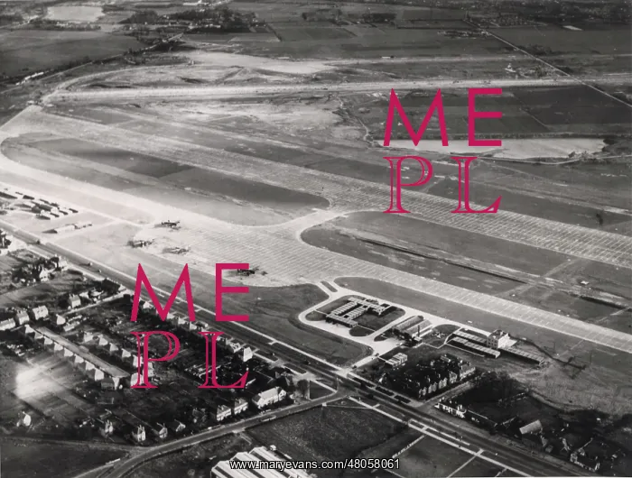 : 1945 aerial view looking south : 1945 aerial view looking south