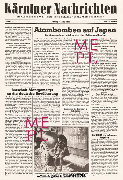: 1945 Atomic bomb dropped on Hiroshima : 1945 Atomic bomb dropped on Hiroshima