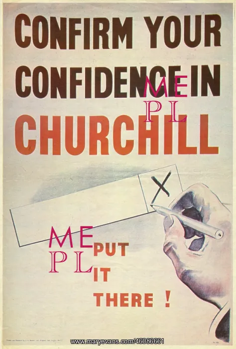 : 1945 Conservative poster British General Election : 1945 Conservative poster British General Election