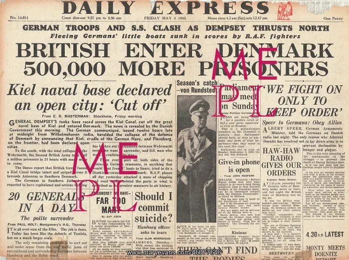 : 1945 Dail Express British Army Drive into Denmark : 1945 Dail Express British Army Drive into Denmark