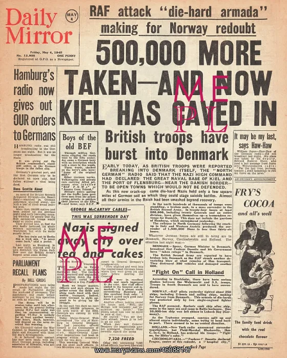 : 1945 Dail Mirror British Army Drive into Denmark : 1945 Dail Mirror British Army Drive into Denmark