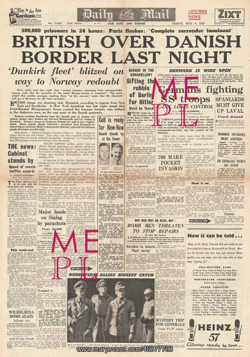 : 1945 Daily Mail British Army Drive into Denmark : 1945 Daily Mail British Army Drive into Denmark
