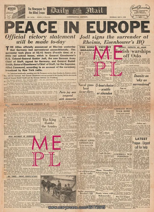 : 1945 Daily Mail VE Day : 1945 Daily Mail VE Day