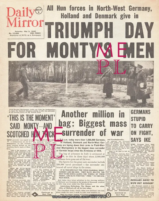 : 1945 Daily Mirror Germany Surrenders : 1945 Daily Mirror Germany Surrenders