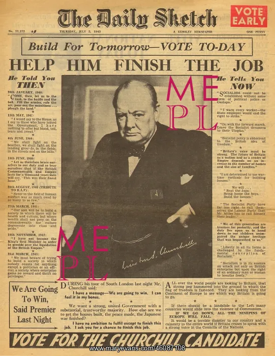: 1945 Daily Sketch British General Election : 1945 Daily Sketch British General Election