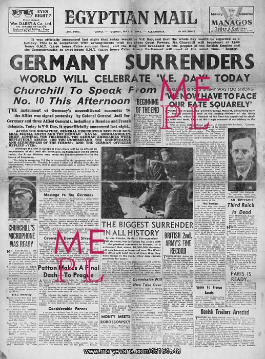 : 1945 Egyptian Mail (Egypt) VE Day : 1945 Egyptian Mail (Egypt) VE Day