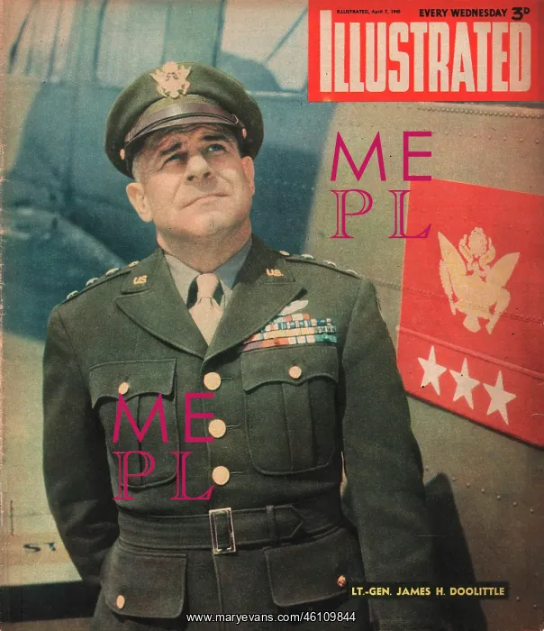 : 1945 Illustrated Lt-General James Harold Doolittle : 1945 Illustrated Lt-General James Harold Doolittle