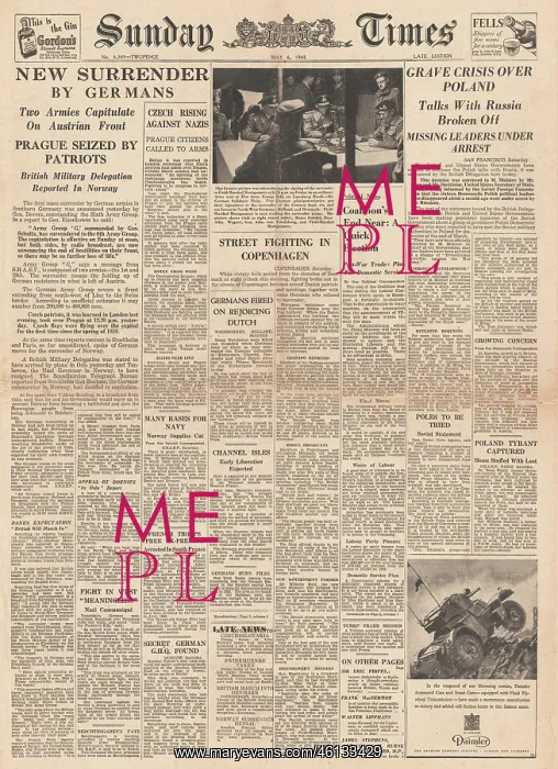 : 1945 Sunday Times German Forces Surrender in Austria : 1945 Sunday Times German Forces Surrender in Austria