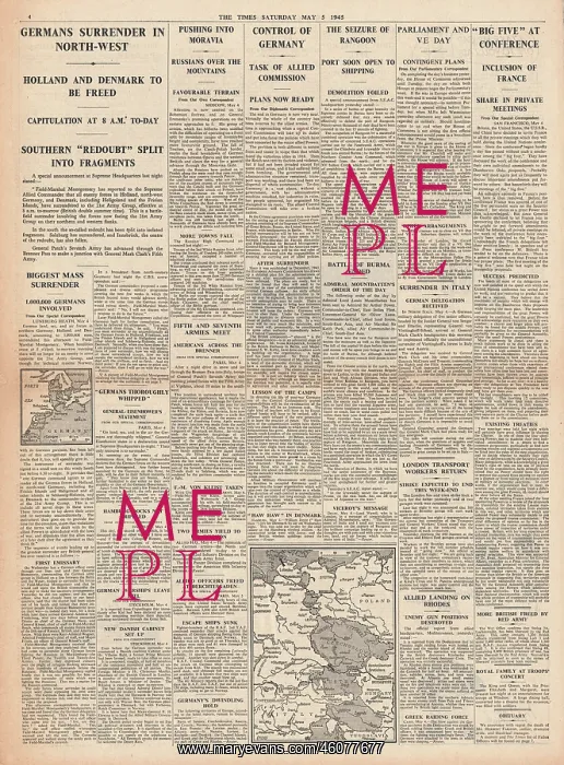 : 1945 The Times Germany Surrenders : 1945 The Times Germany Surrenders