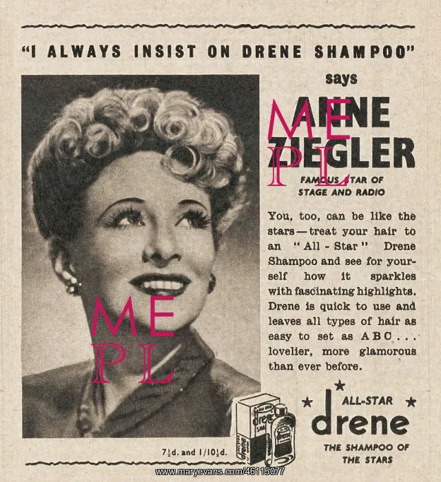 : 1945 UK Magazine Drene Shampoo Advert : 1945 UK Magazine Drene Shampoo Advert