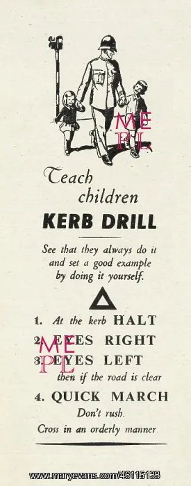 : 1945 UK Magazine Kerb Drill Advert : 1945 UK Magazine Kerb Drill Advert