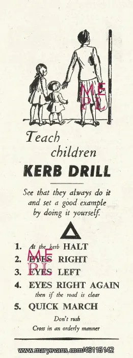 : 1945 UK Magazine Kerb Drill Advert : 1945 UK Magazine Kerb Drill Advert
