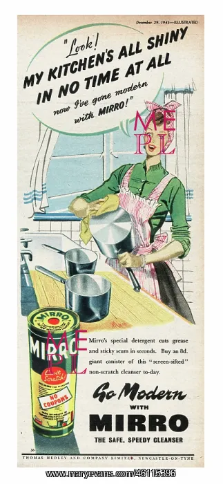 : 1945 UK Magazine Mirro Advert : 1945 UK Magazine Mirro Advert