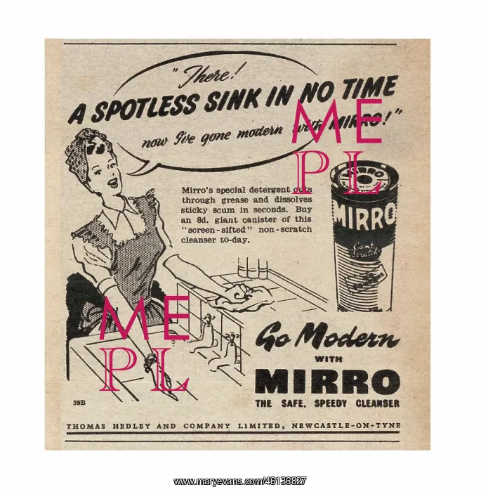 : 1945 UK Magazine Mirro Advert : 1945 UK Magazine Mirro Advert